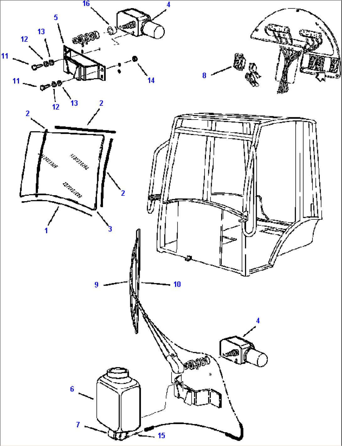 FIG. K5350-01A0 CANOPY - FRONT WINDSHIELD