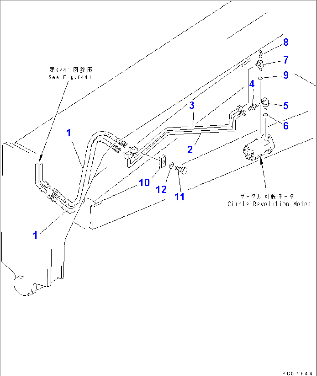 HYDRAULIC PIPING (CIRCLE REVOLUTION MOTOR LINE) (2/2)