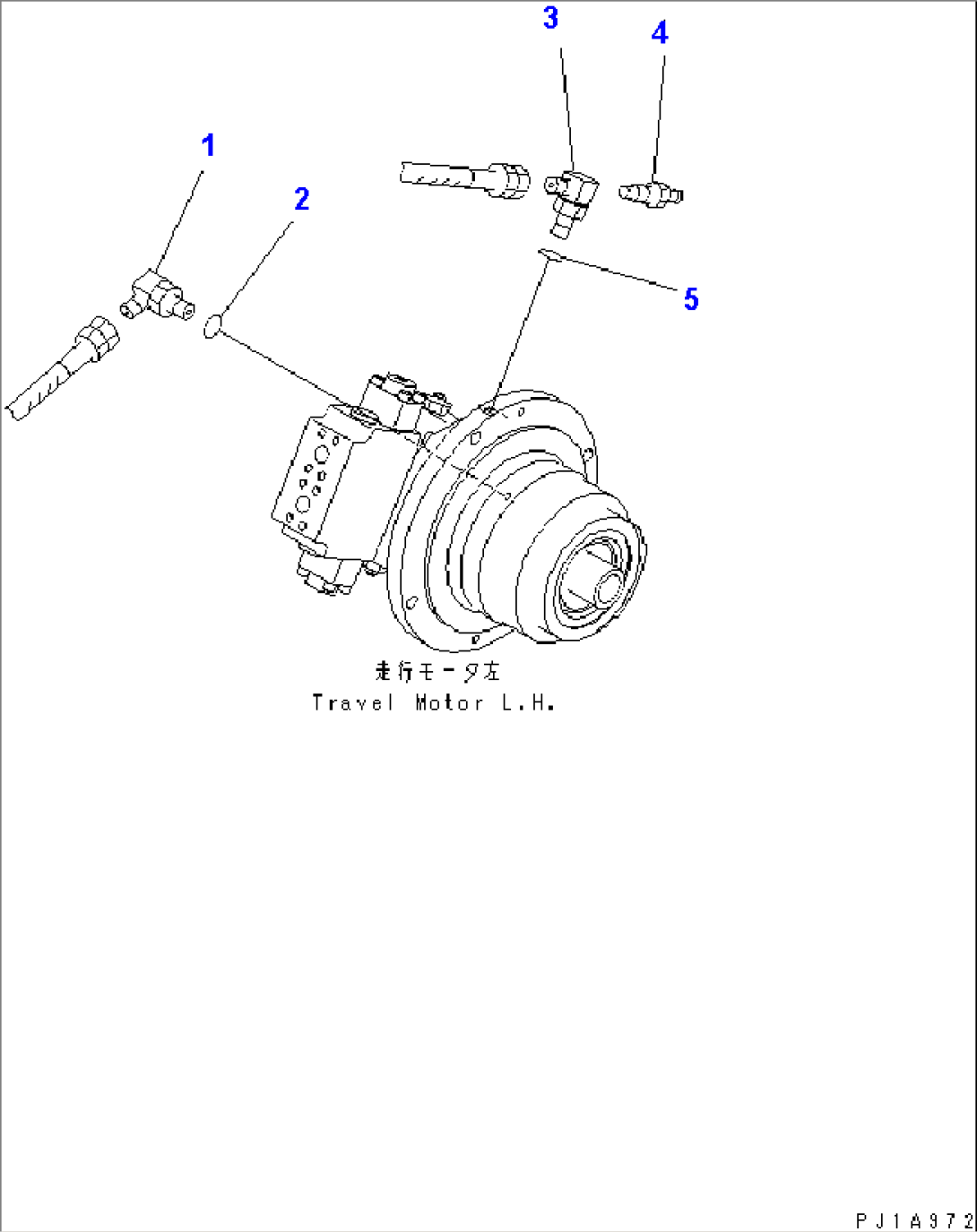 TRACK FRAME (TRAVEL PIPING) (MOTOR SIDE) (L.H.)(#10292-10999)