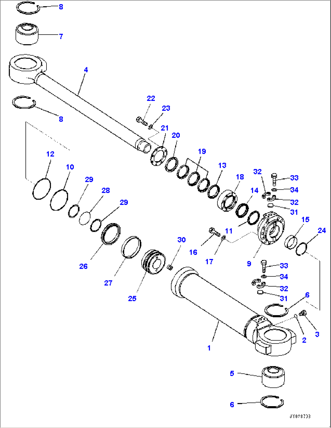 Steering Cylinder, R.H. (#80261-)