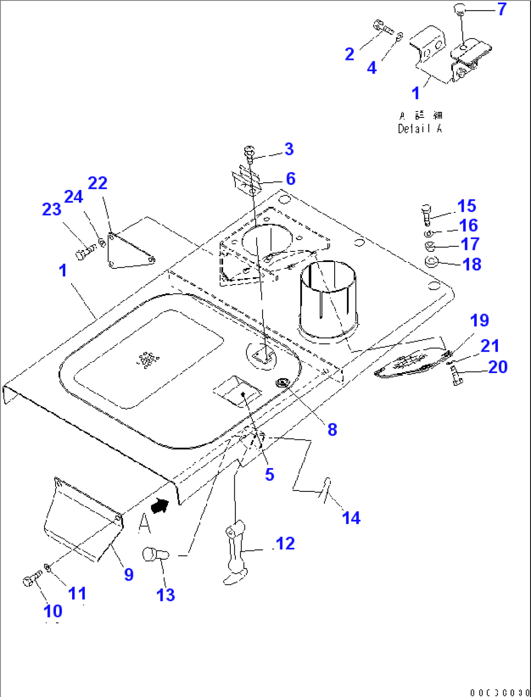 ENGINE HOOD (WITH PRE-CLEANER)(#90001-)