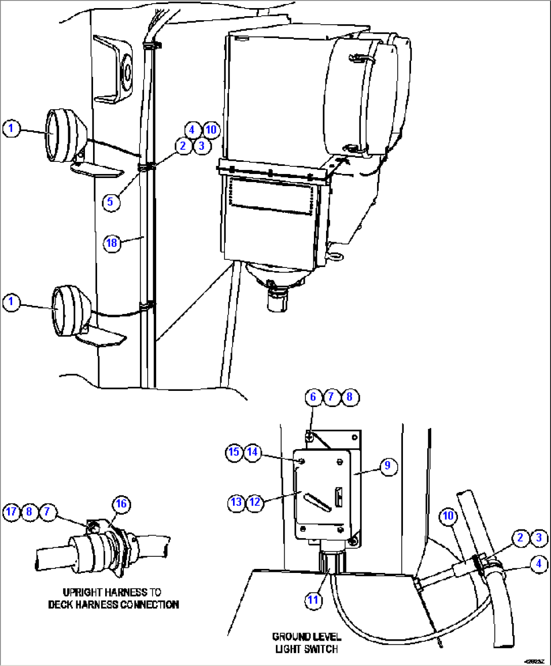 LH UPRIGHT SERVICE LIGHTS