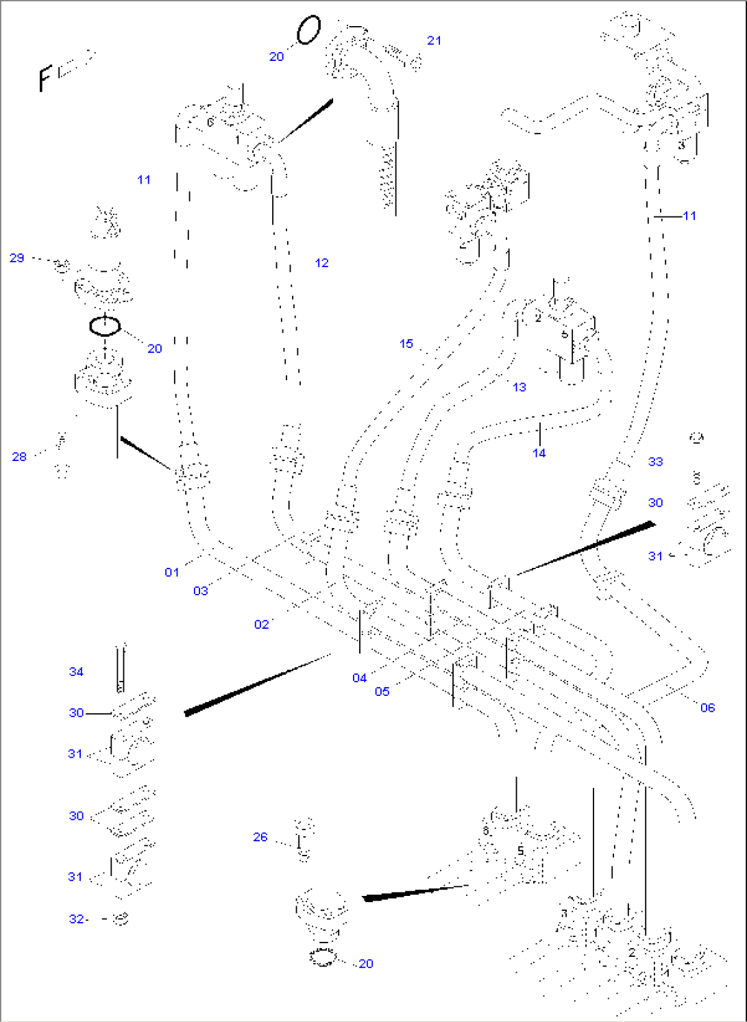 Pressure Lines, non-return valves - H.P.-filter