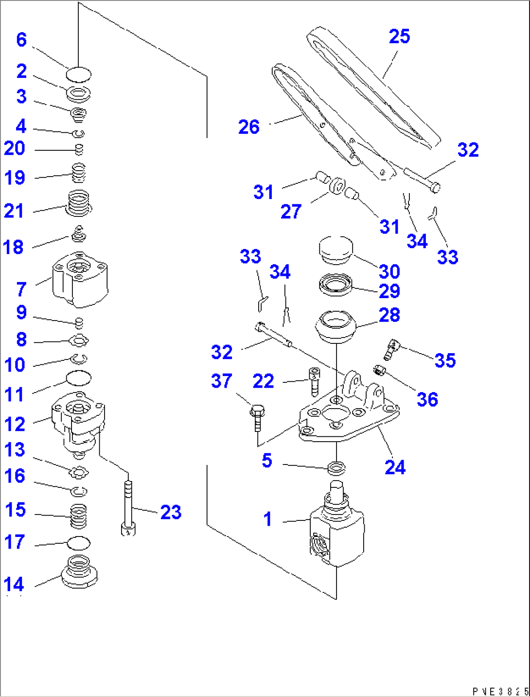 FLOOR (BRAKE VALVE¤ INNER PARTS)(#1001-1027)