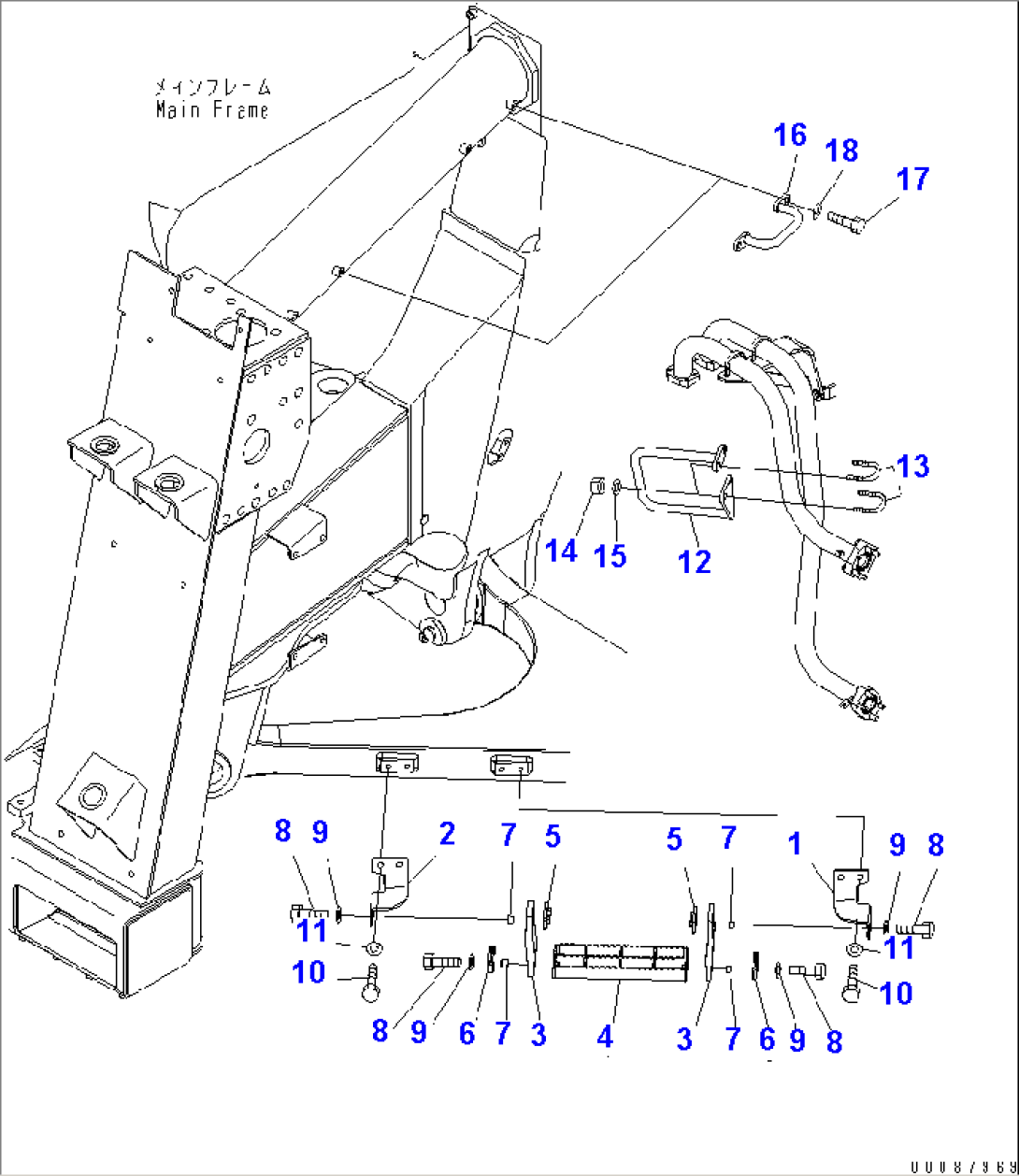 FRONT SUPPORT (L.H.) (STEP) (STAIRWAY)(#7169-)