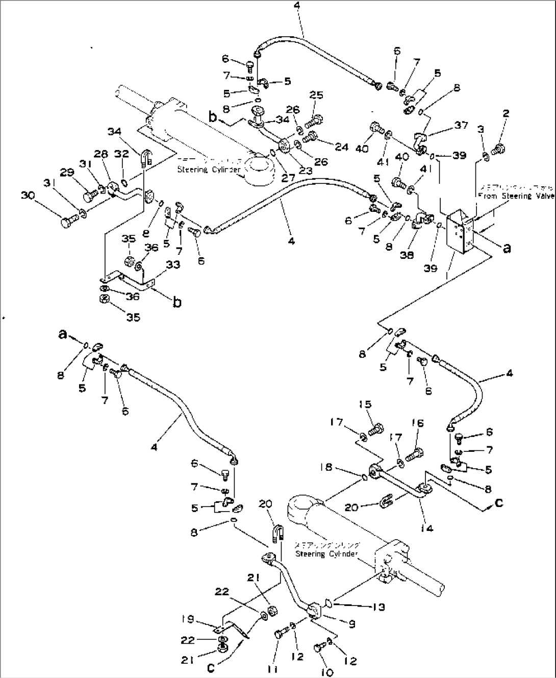 STEERING VALVE TO STEERING CYLINDER PIPING (2/2)