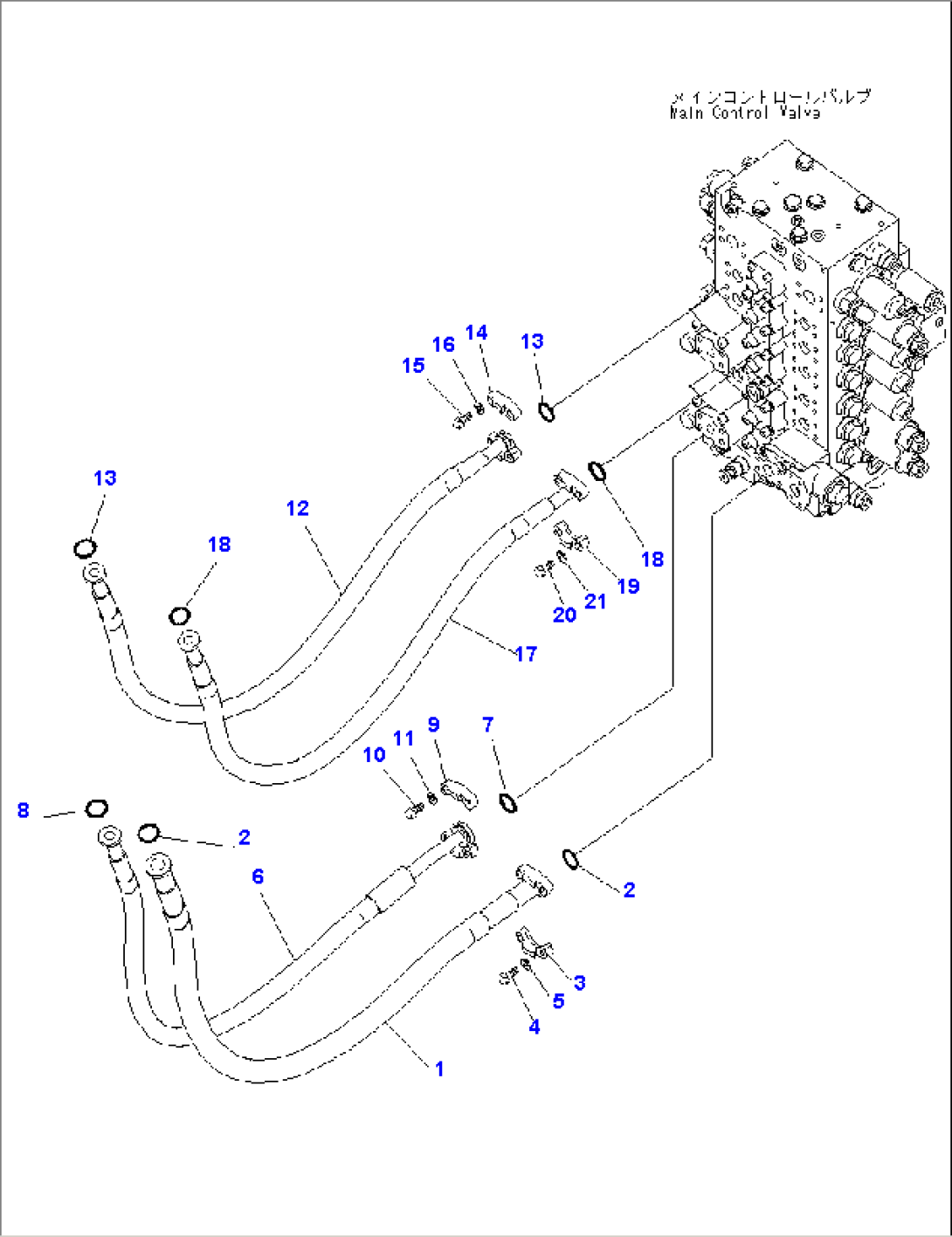 ARM AND BUCKET LINE (WITH ARM HOLDING VALVE)