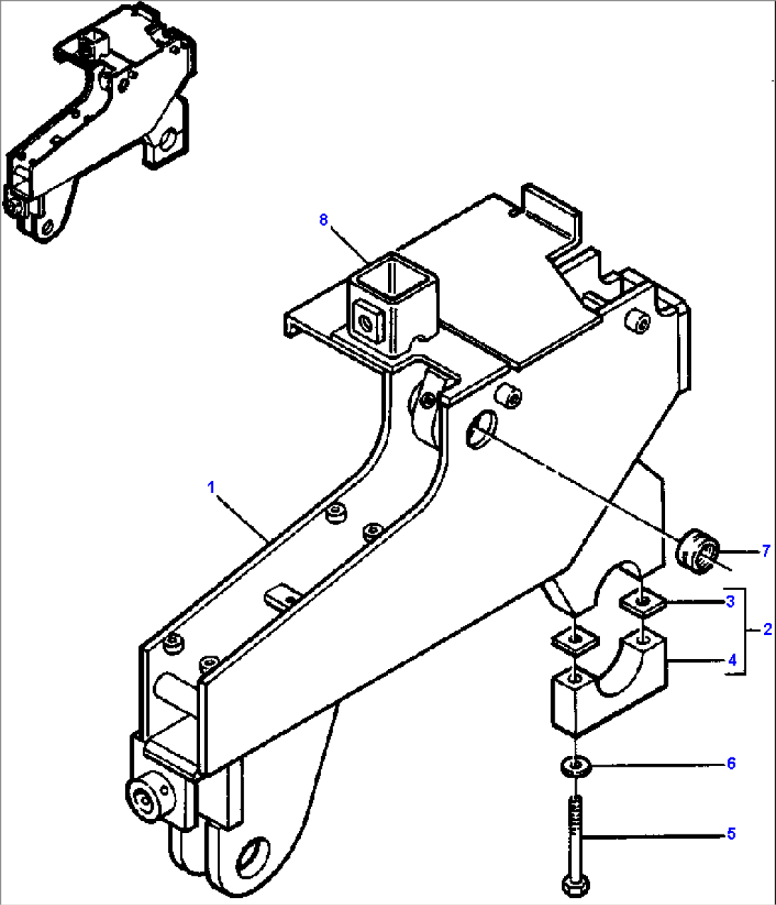 RIGHT CARRYING FRAME - INSIDE ARM BULLGRADER