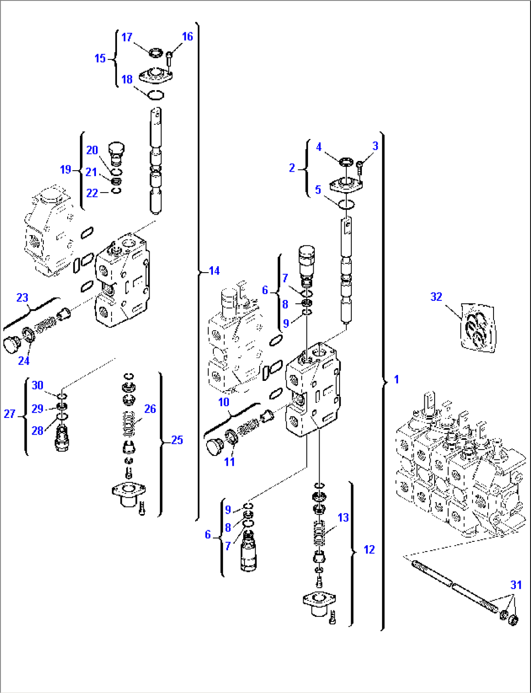 BACKHOE CONTROL VALVE (FOR HAMMER)