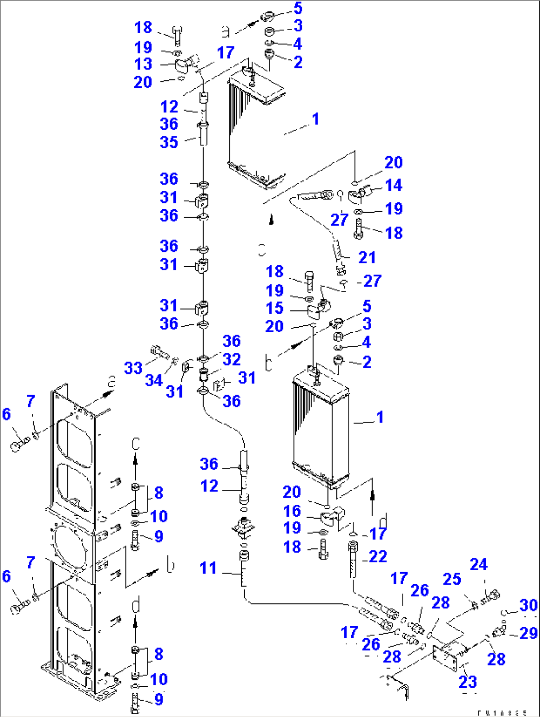 HYDRAULIC OIL COOLER(#10043-)