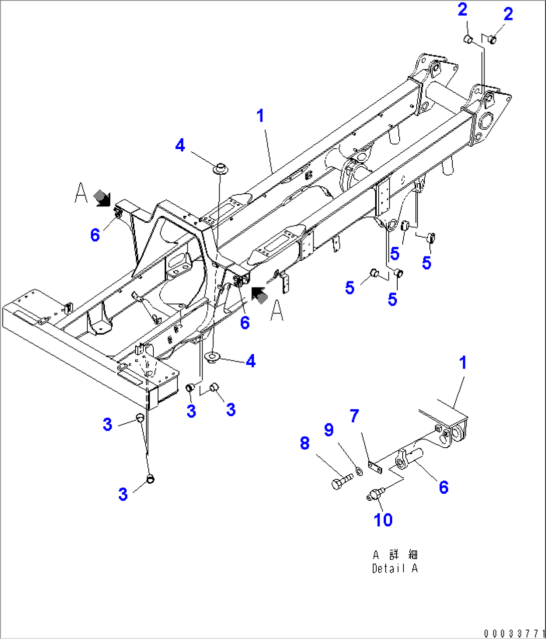 MAIN FRAME (POOR FUEL¤WATER AND DUST) (ENGINE SIDE COVER) (WITH BODY LIFTING HOOK)(#1601-)