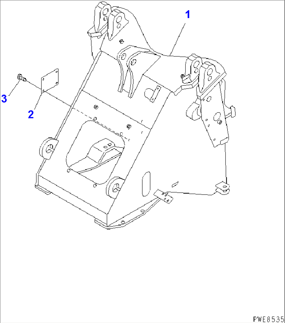 FRONT FRAME (WITH 3-SPOOL CONTROL VALVE)