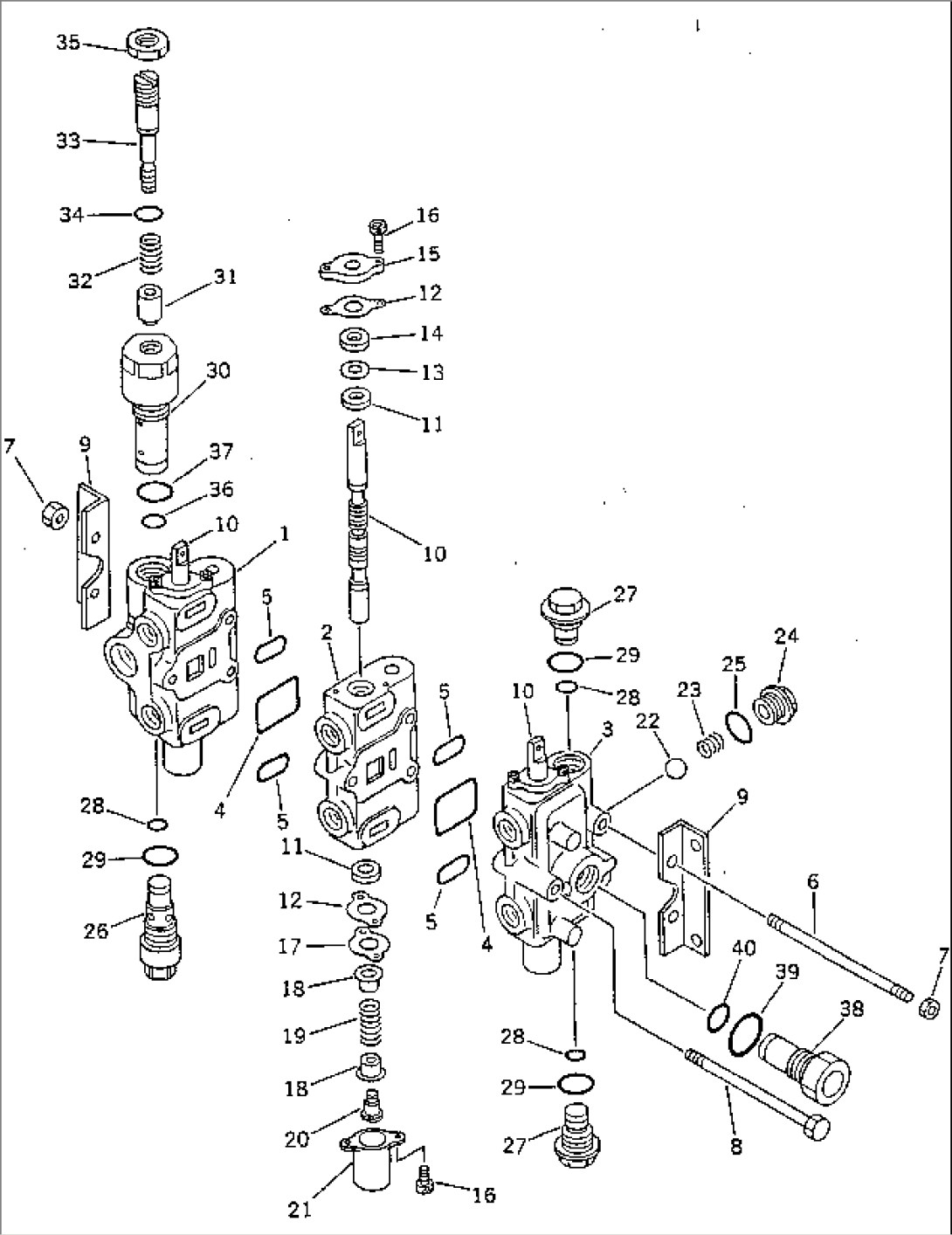 HYDRAULIC CONTROL VALVE¤ R.H. (3-SPOOL)