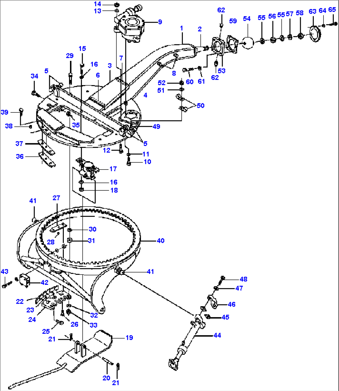 DRAWBAR AND CIRCLE WITH WEAR PADS