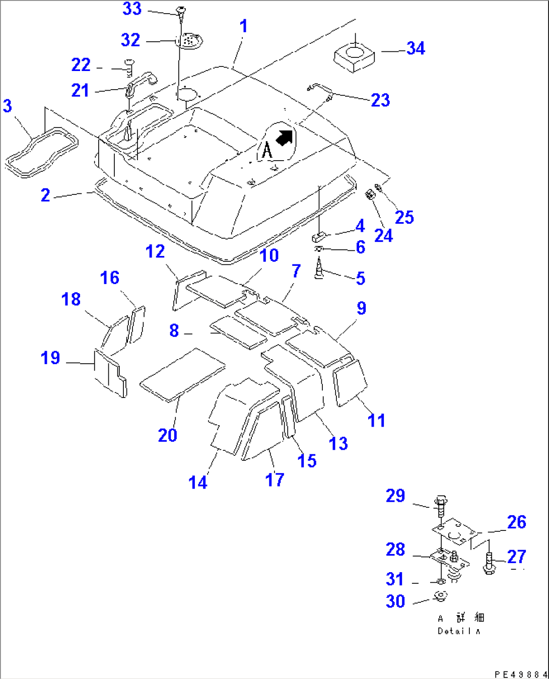 ENGINE HOOD (WITH CAR HEATER AND DEFROSTER)(#15001-18969)