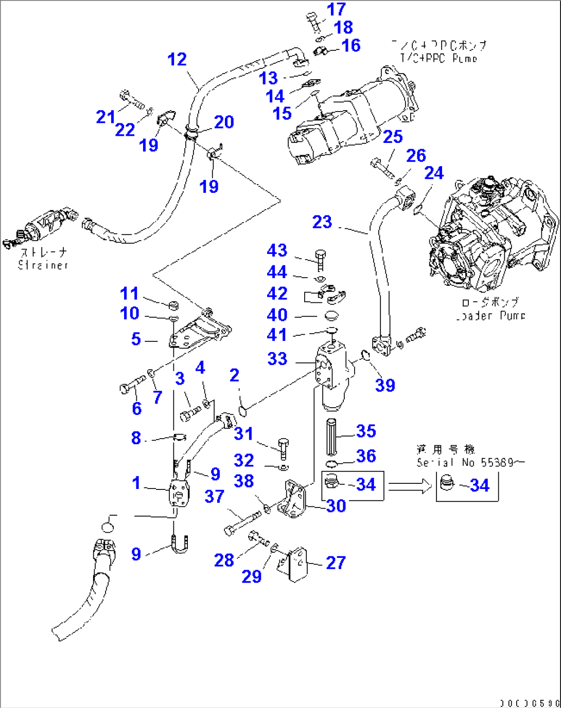 HYDRAULIC PIPING (DELIVERY LINE) (FOR INLINE FILTER)(#55001-)