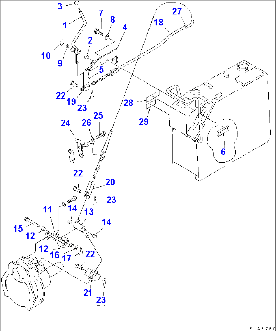 P.T.O. CONTROL LEVER