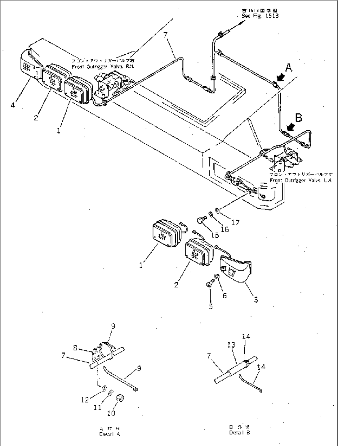 ELECTRICAL SYSTEM (FRONT GRILLE LINE) (FOR H-TYPE OUTRIGGER)