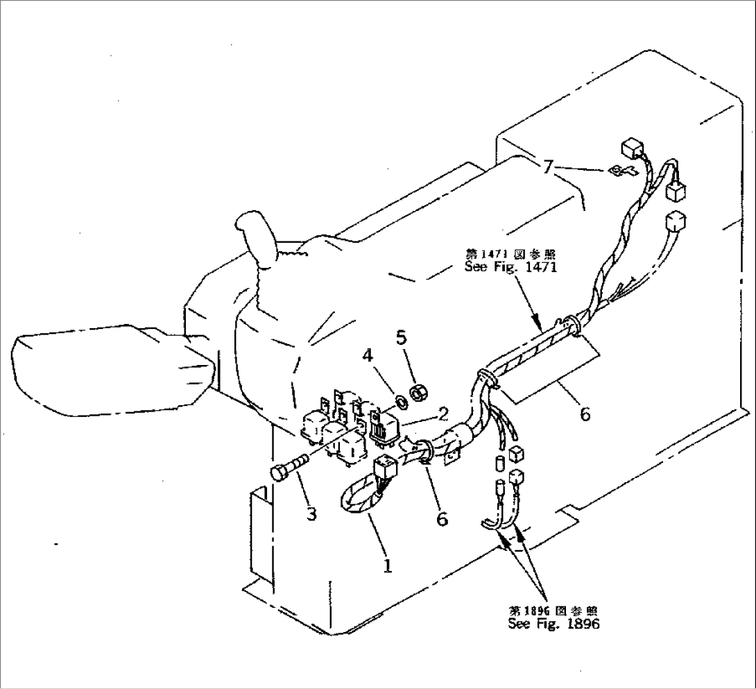 TRAVEL ALARM WIRING (CAB SIDE) (FOR WRIST CONTROL)(#58019-)