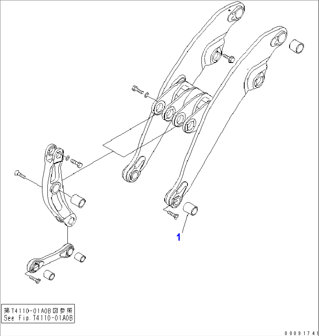 FRONT FRAME (LIFT ARM - BUCKET MOUNTING PARTS) (BUSHING)(#50079-)