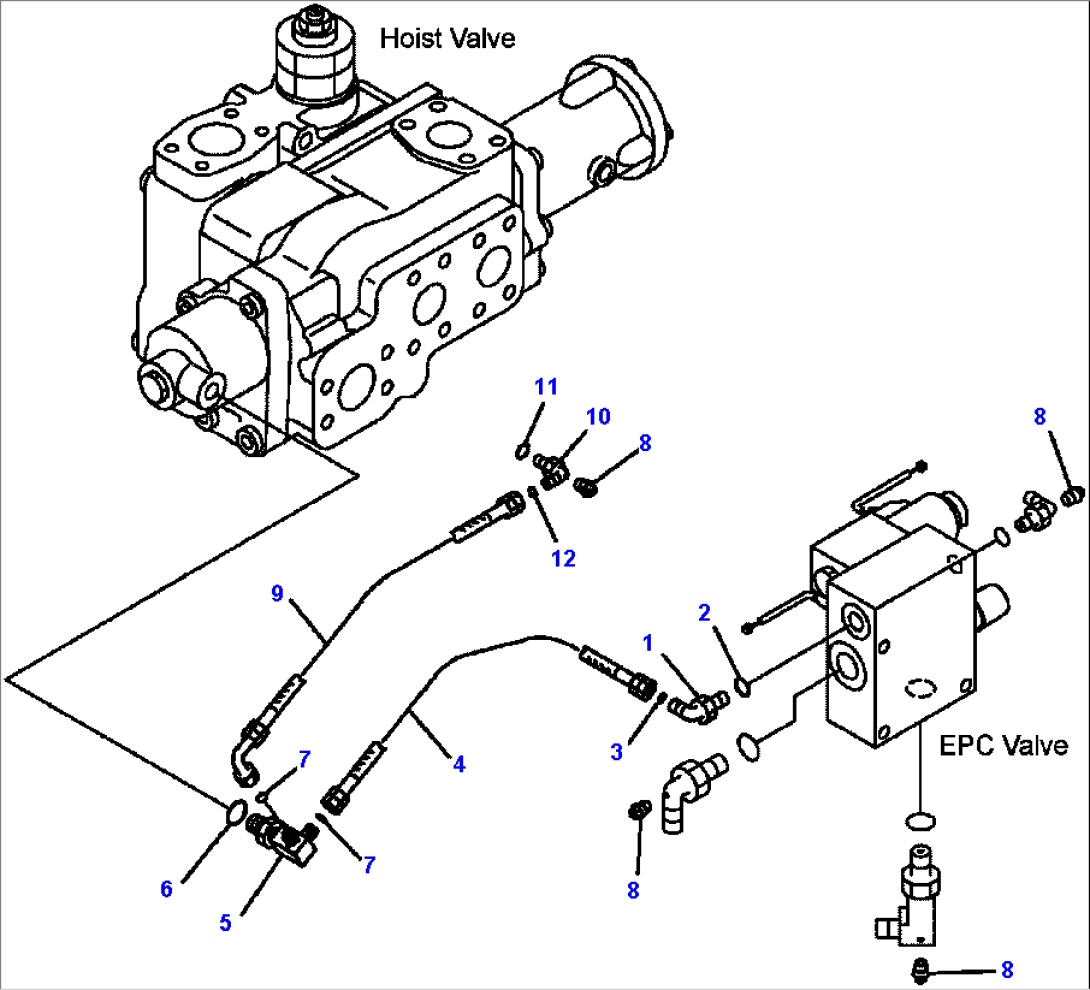 FIG. H0110-05A0 HYDRAULIC PIPING - E.P.C. VALVE LINE (2/2)