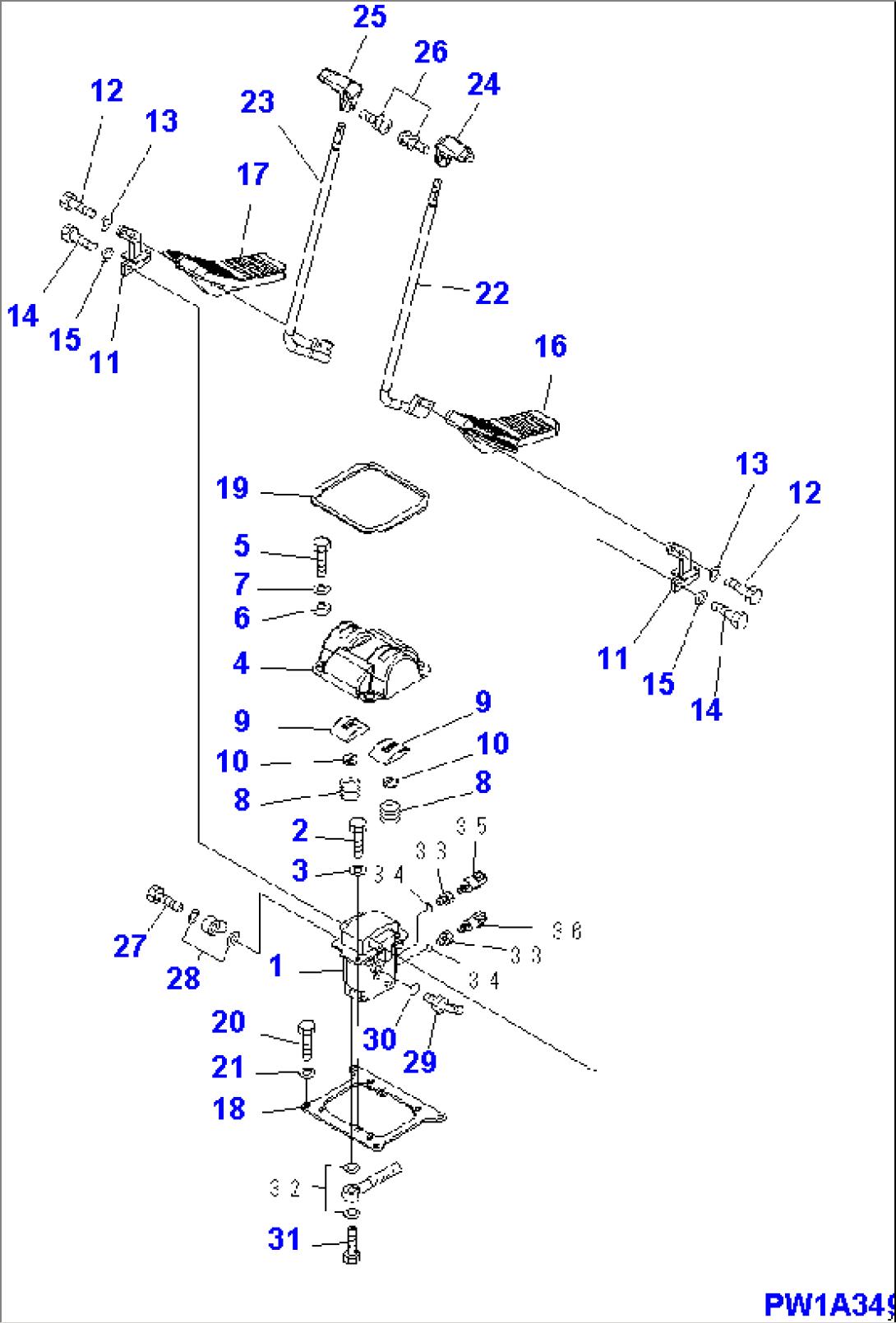 FLOOR FRAME (TRAVEL CONTROL)(#20001-)