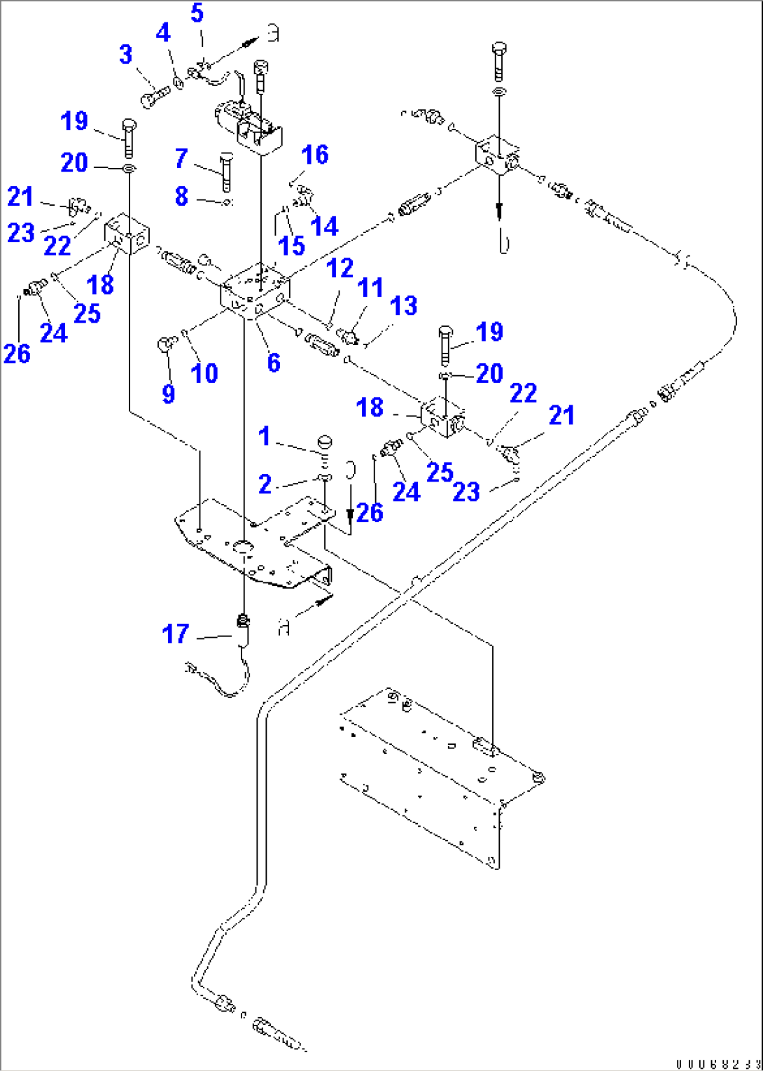 BRAKE PIPING (REAR CROSS PIPING) (BRACKET) (WITH ABS)(#15025-)
