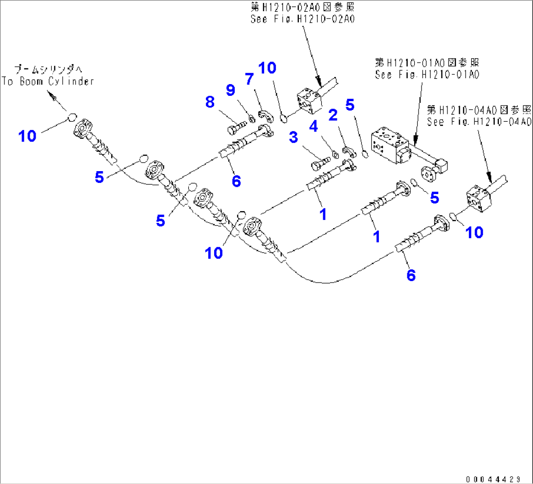 BOOM CYLINDER PIPING (FOR BACKHOE OR LOADER)(#35001-)
