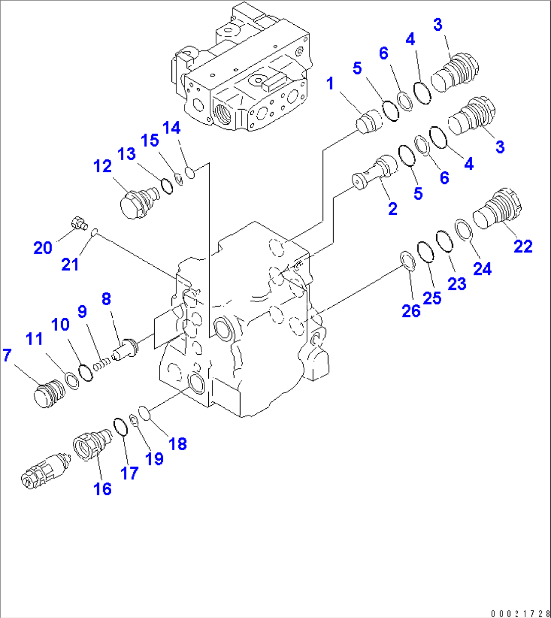 CONTROL VALVE (3-SPOOL) (3/7) (FOR FARM)