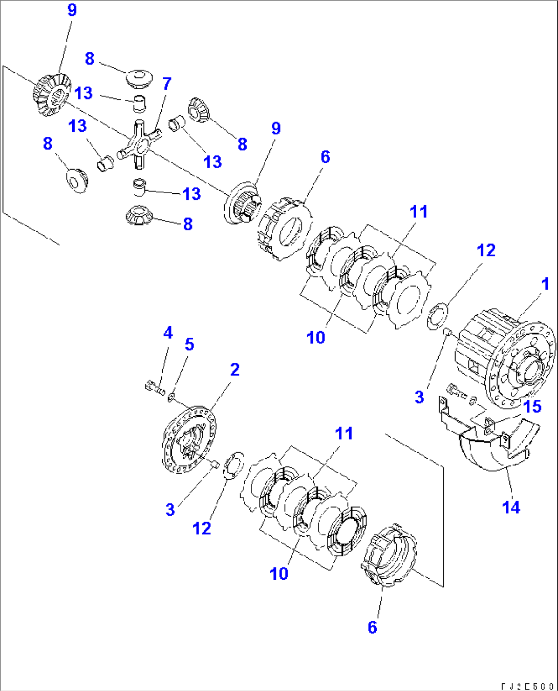 REAR AXLE (DIFFERENTIAL) (FOR LIMITED SLIP DIFFERENTIAL)(#2001-)