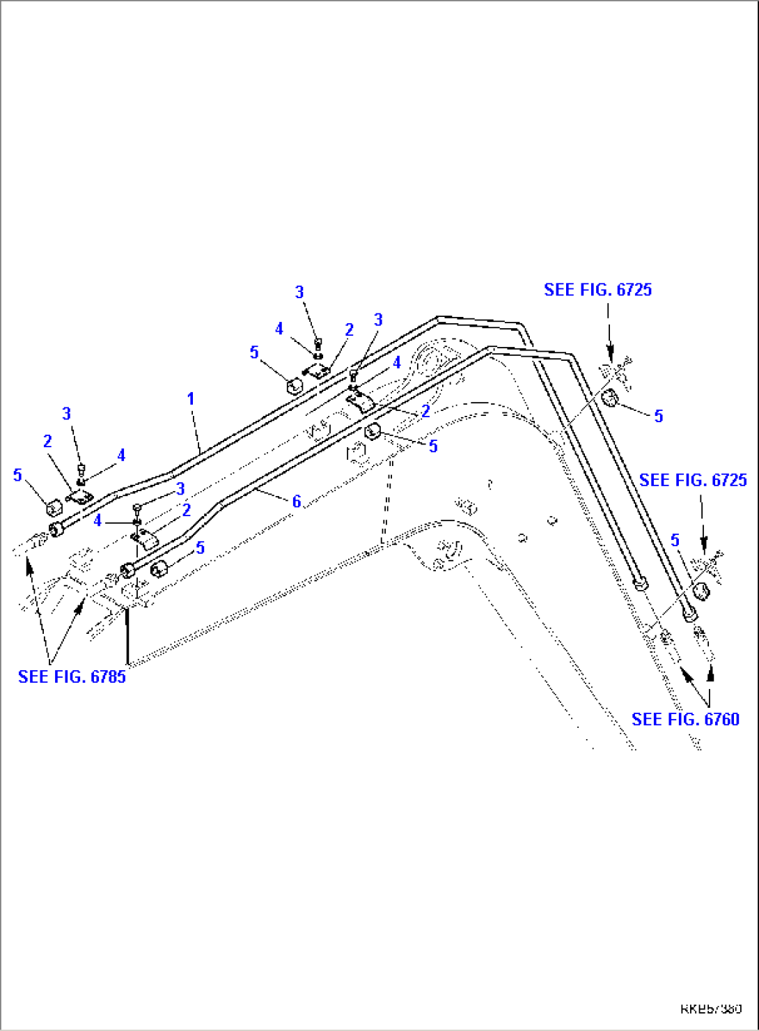 HYDRAULIC PIPING (BUCKET LINE) (2/3)