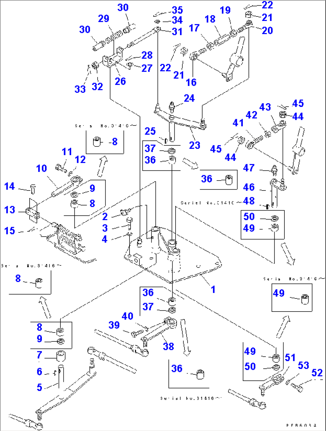 WINCH CONTROL LEVER LINKAGE(#15686-31573)