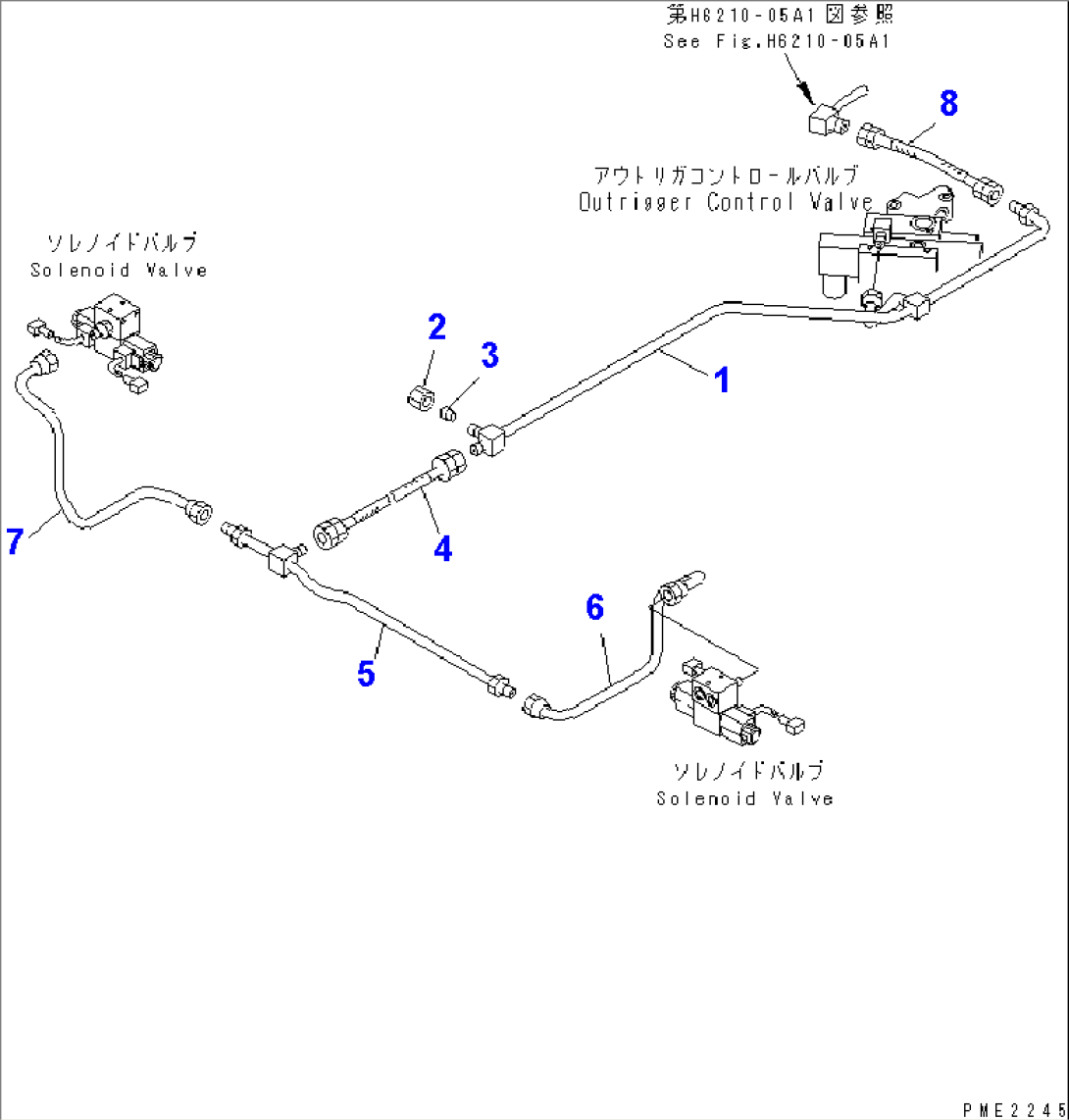 OUTRIGGER HYDRAULIC LINE (FRONT OUTRIGGER VALVE DELIVERY)