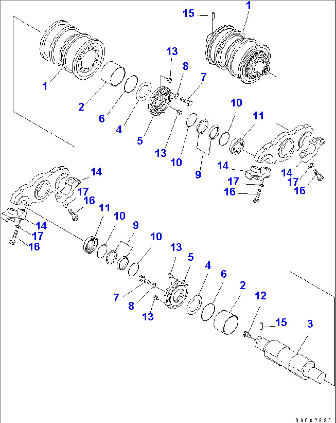 TRACK FRAME (R.H.) (DOUBLE FLANGE TRACK ROLLER) (8 ROLLER)
