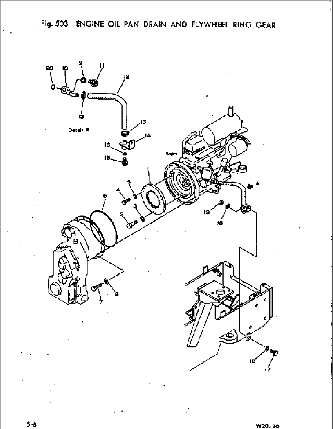 ENGINE OIL PAN DRAIN AND FLYWHEEL RING GEAR