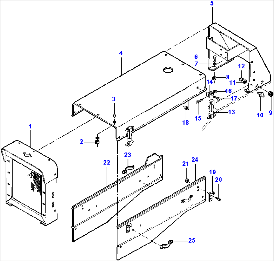 FIG. M0100-01A0 HOOD TOP, SIDES AND FIREWALL