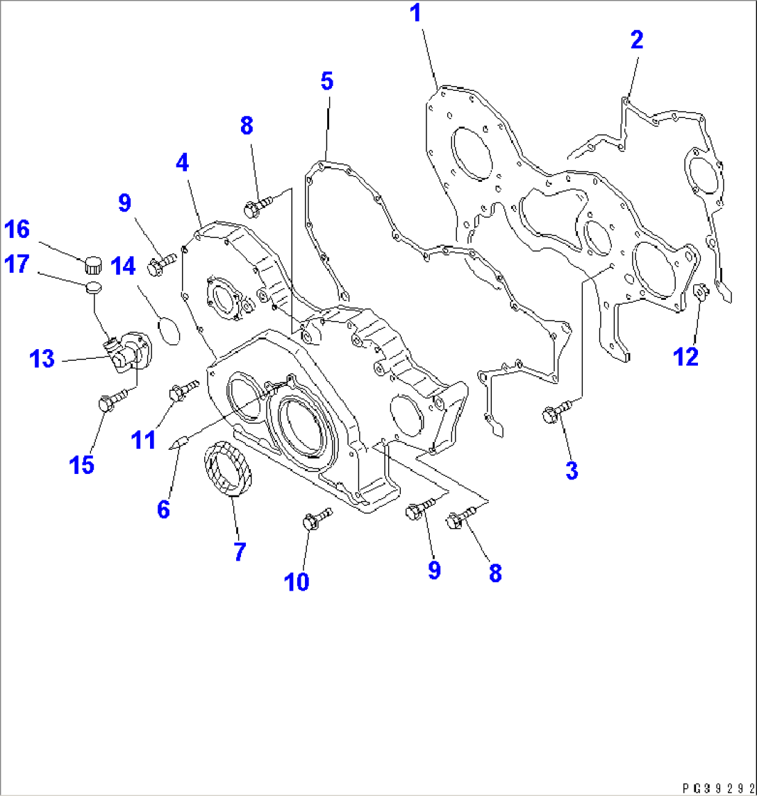 FRONT COVER (WITH TACHOMETER OUTLET)(#16016-)