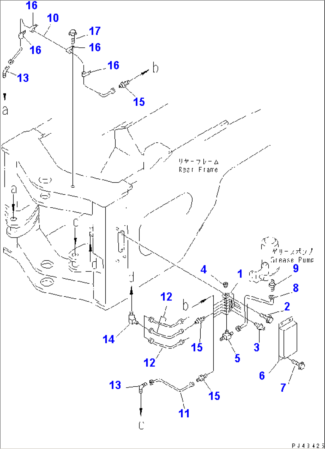 AUTO GREASE SYSTEM (REAR FRAME LINE)(#50001-)