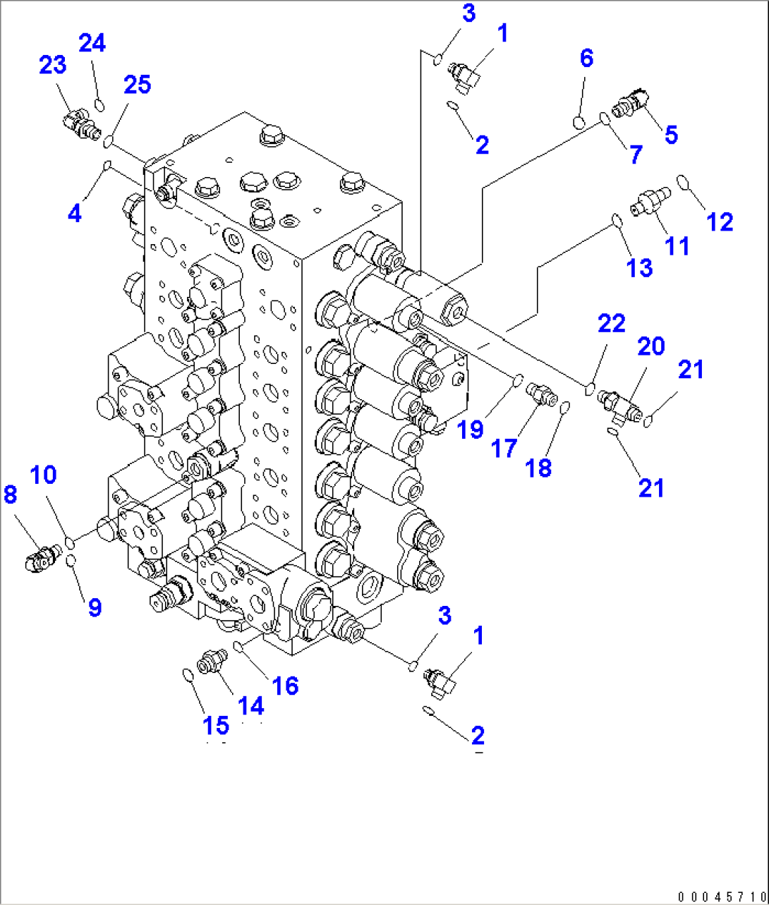 MAIN CONTROL VALVE (FOR 1-ACTUATOR) (CONNECTING PARTS) (2/2)(#310001-)