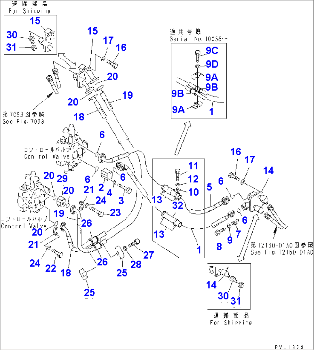 HYDRAULIC PIPING (BLADE TILT LINE) (FOR DUAL PITCH DOZER) (SUPER DOZER)(#10012-)