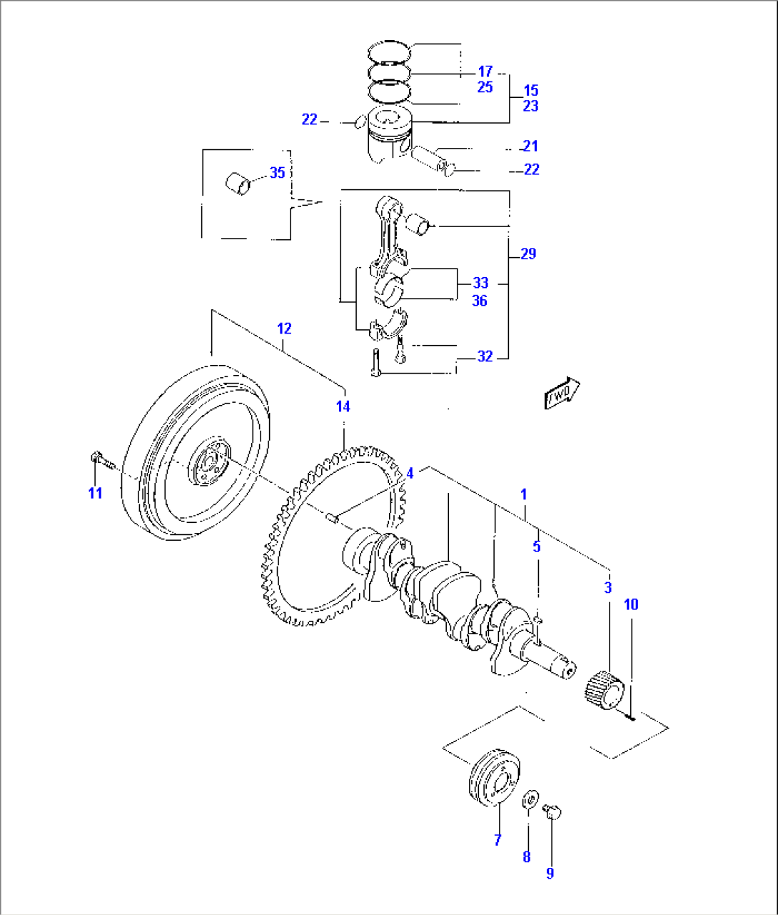 CRANKSHAFT AND PISTON