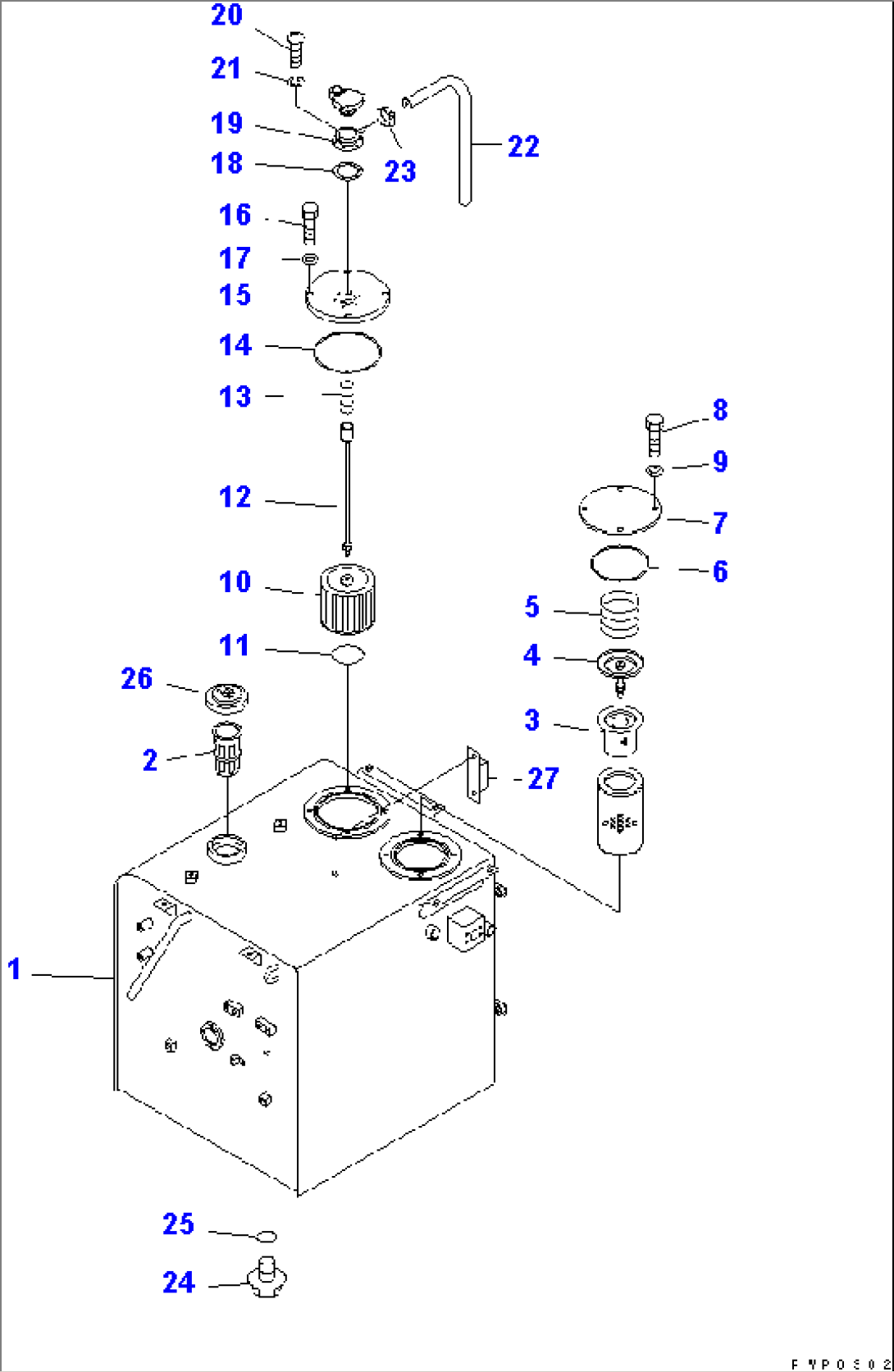 DUAL TANK (FUEL AND HYDRAULIC OIL) (TANK)(#K34001-K34001)