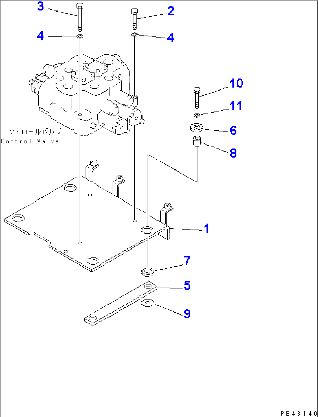 2-SPOOL CONTROL VALVE MOUNTING PARTS(#60001-)
