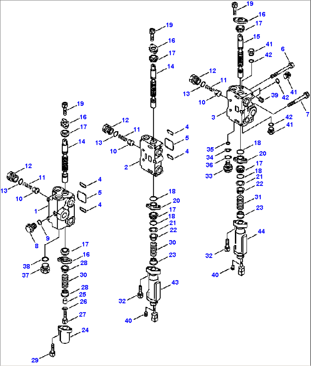 FIG. H4200-01A5 HYDRAULIC CONTROL VALVE - THREE-SPOOL VALVE