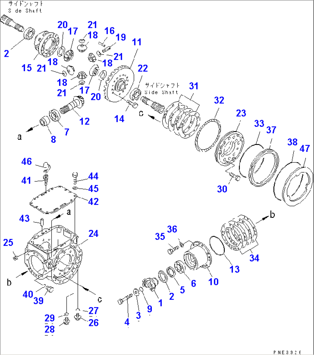 REAR AXLE (DIFFERENTIAL AND BRAKE)(#53001-66141)