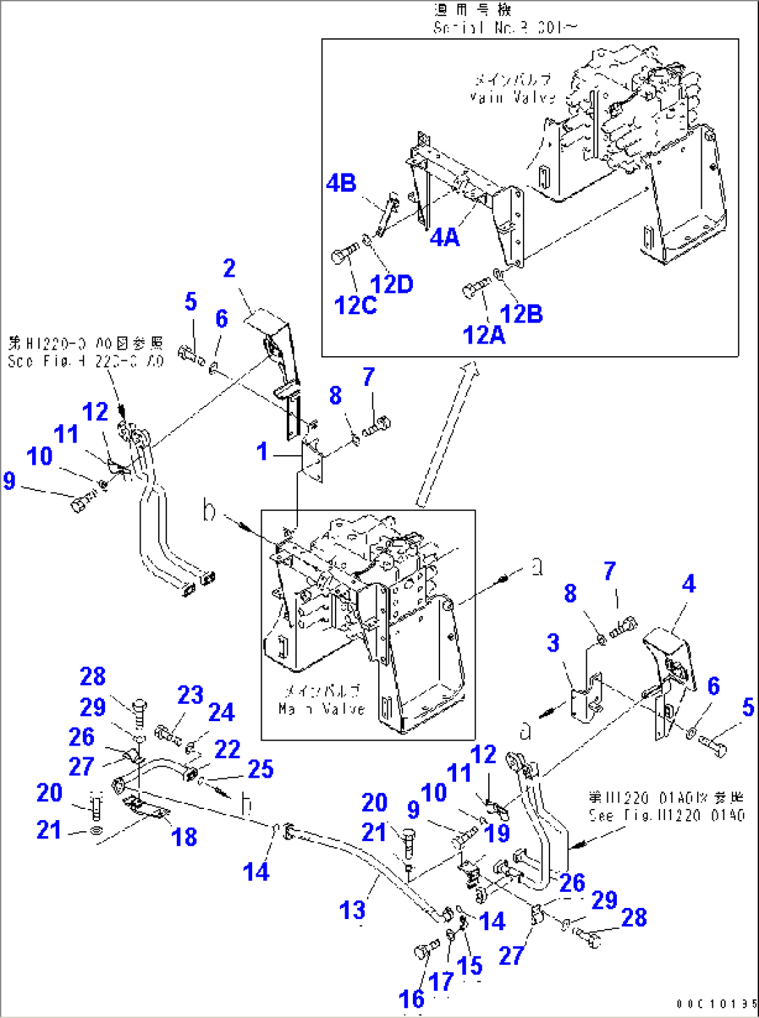 ARM AND BUCKET LINES (BRACKET)