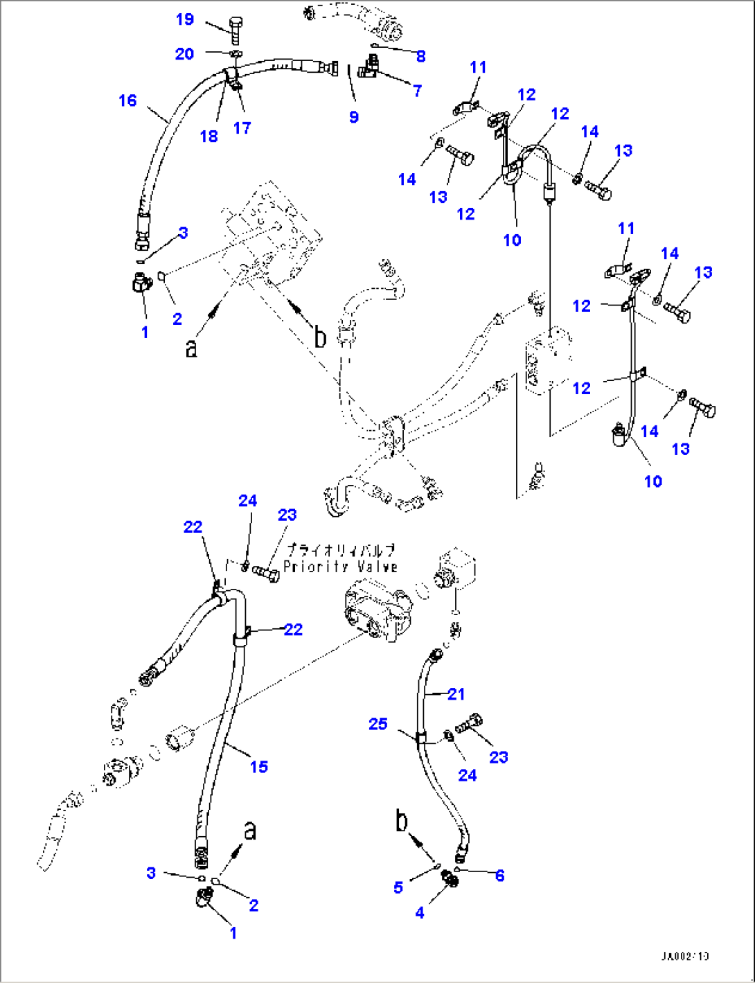 Emergency Steering Piping, Piping (#70833-72143)