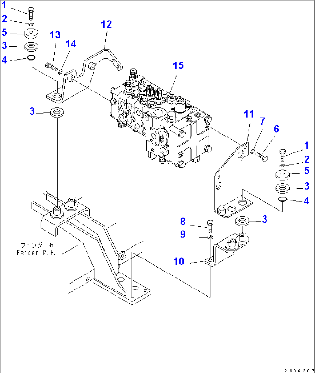 CONTROL VALVE (FOR PAT DOZER AND RIPPER) (EXCEPT JAPAN) (D61EX)
