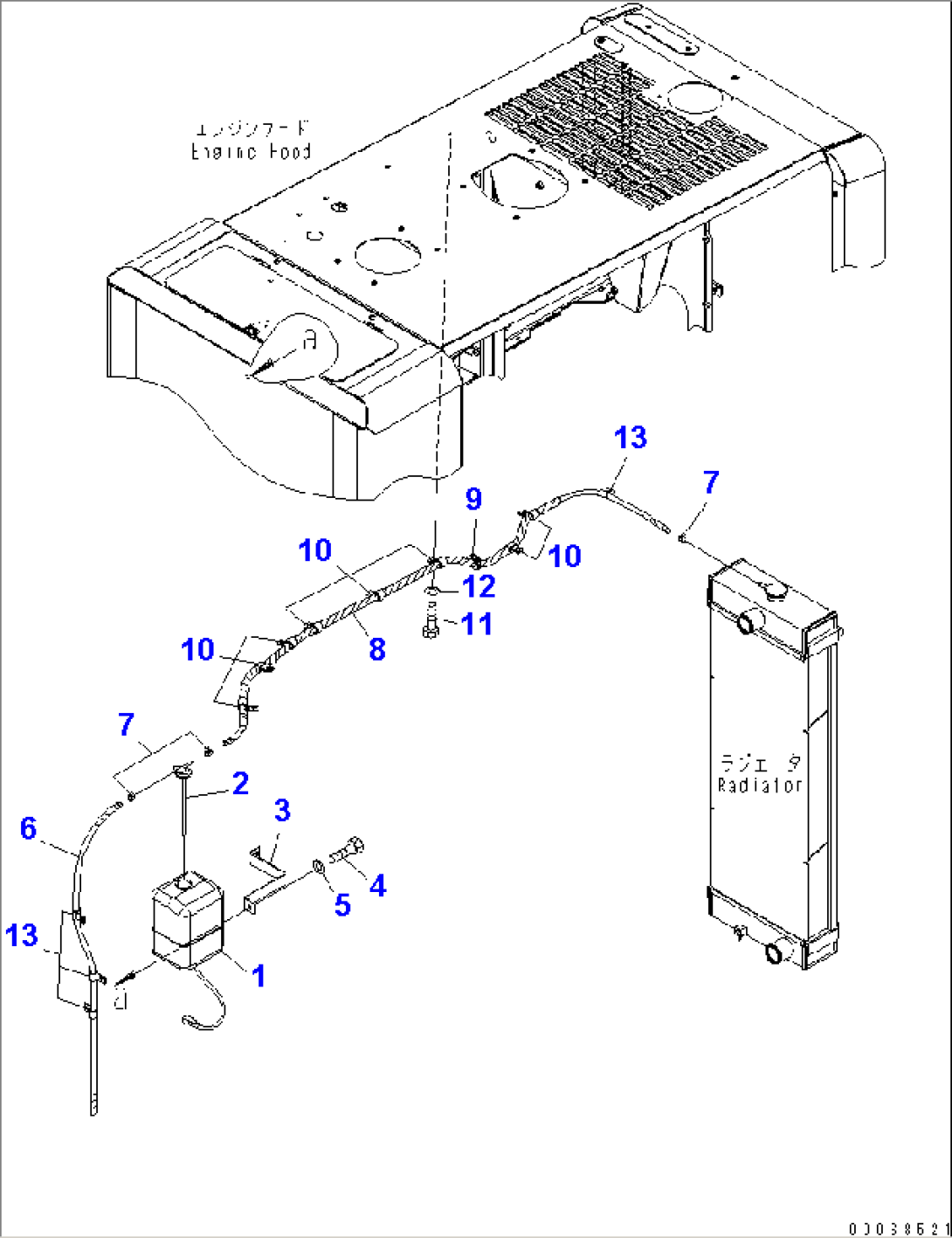 HOOD (RADIATOR PIPING)(#70001-)