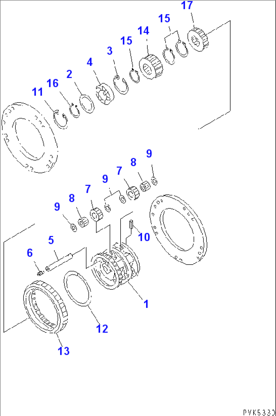 TRANSMISSION (FOR F2-R2 TRANSMISSION) (CARRIER) (2/3) (FORWARD AND 2ND)(#90001-)